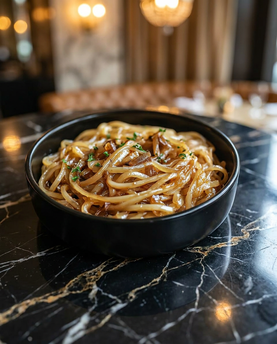 Slow Cooker Caramelized Onions Pasta