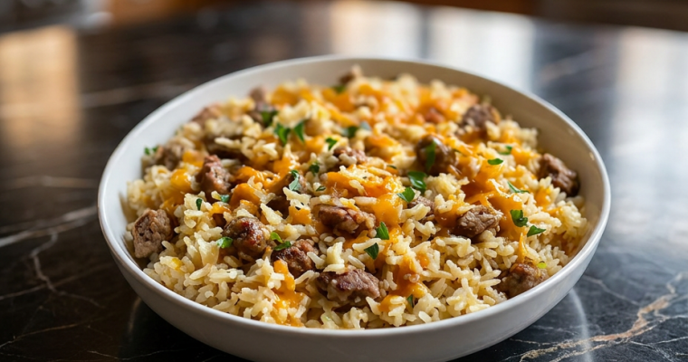 Cheesy Sausage & Rice