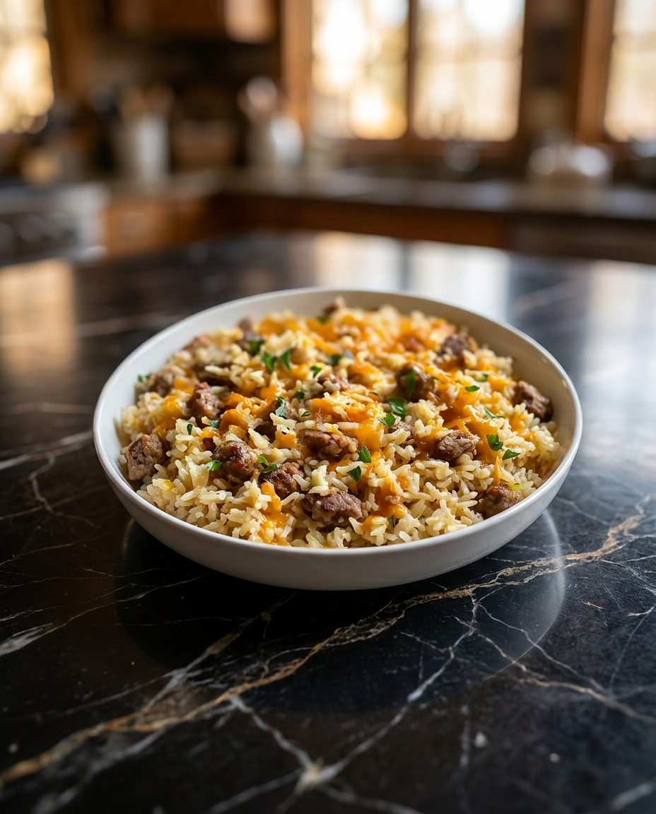 Cheesy Sausage & Rice
