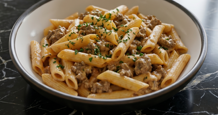 Creamy Slow Cooker Beef Pasta