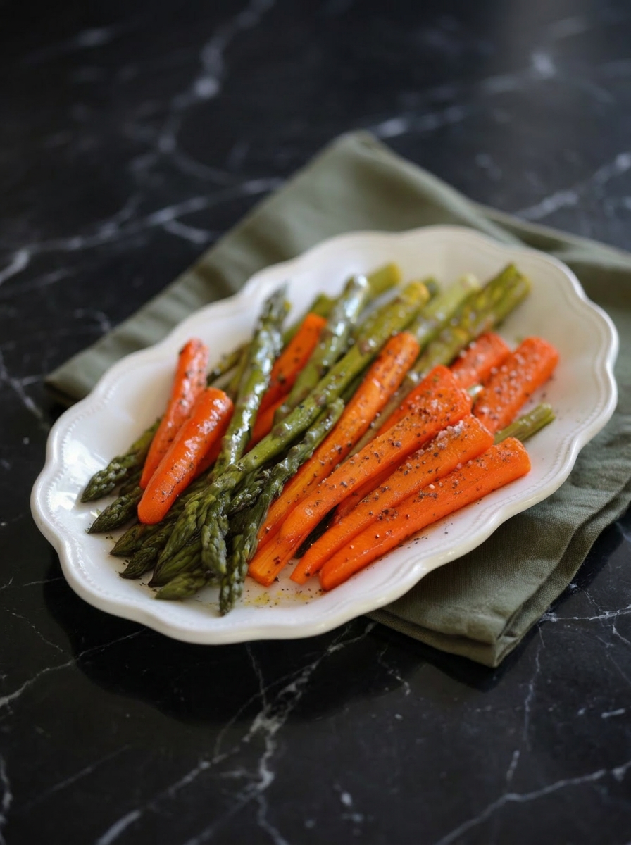 ROASTED ASPARAGUS AND CARROTS