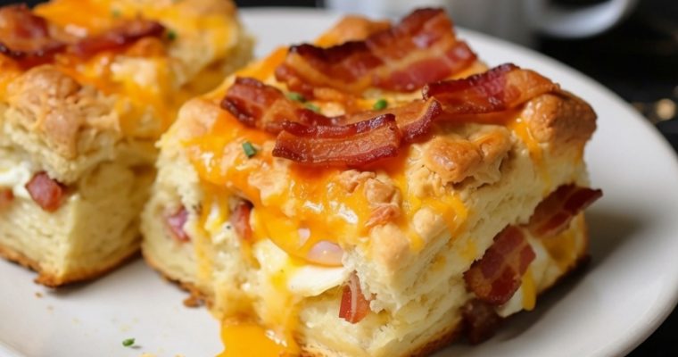 Bacon, Egg and Cheese Biscuit Bake