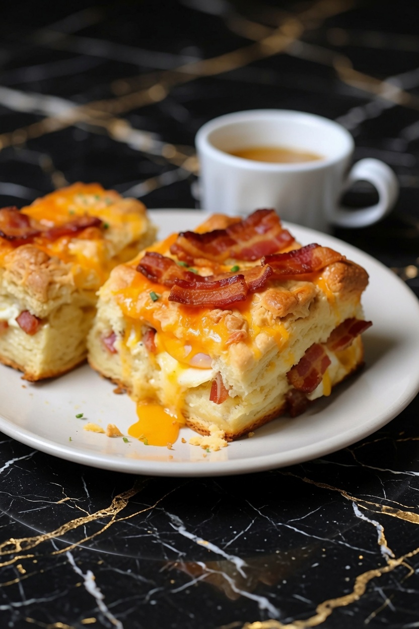 Bacon, Egg and Cheese Biscuit Bake