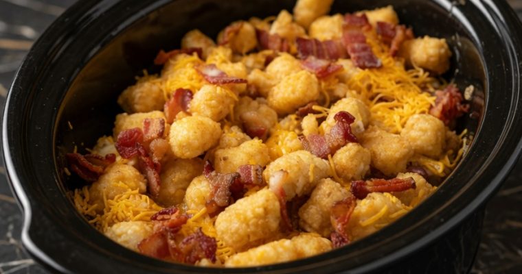CHEESY CHICKEN TATER TOT IN THE CROCKPOT