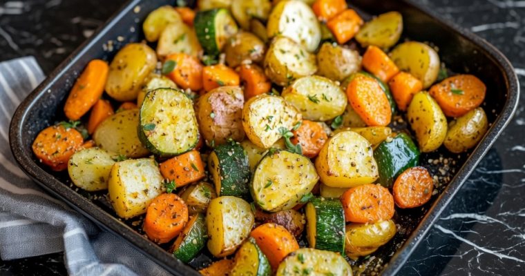 Garlic Herb Roasted Potatoes, Carrots, & Zucchini
