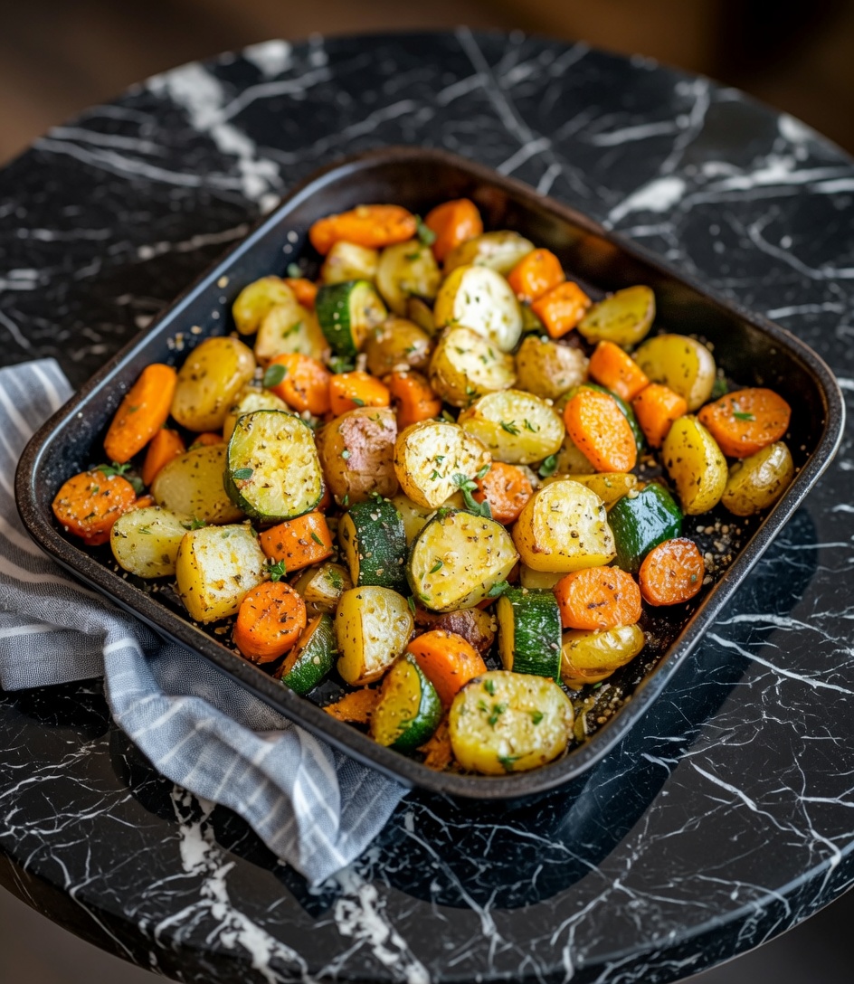 Garlic Herb Roasted Potatoes, Carrots, & Zucchini