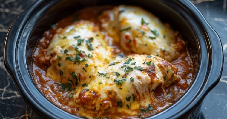 Slow Cooker Cheesy Mozzarella Chicken