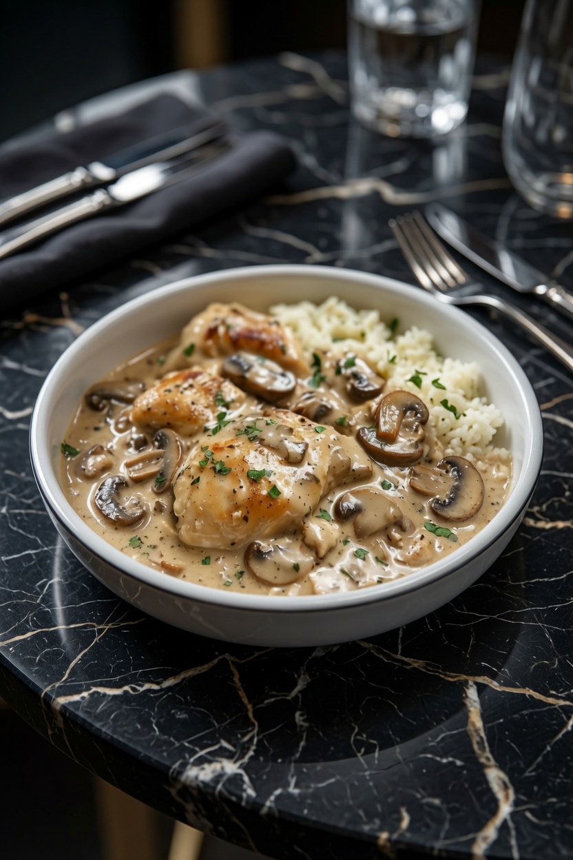 Slow Cooker Creamy Mushroom Chicken