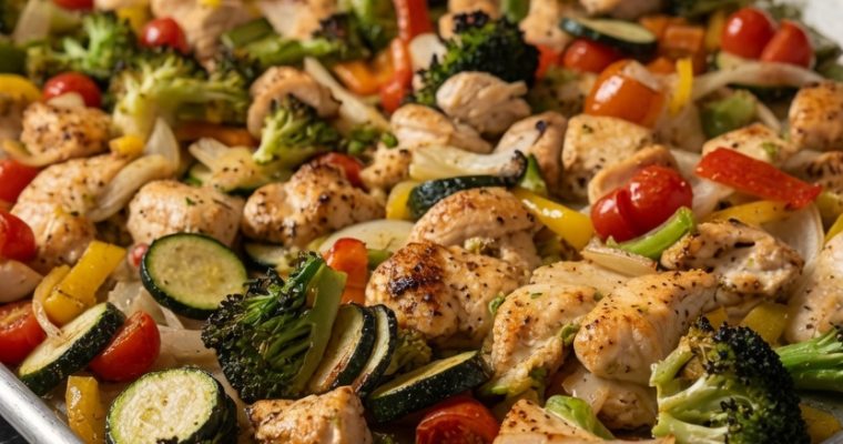 15 Minute Healthy Roasted Chicken and Veggies