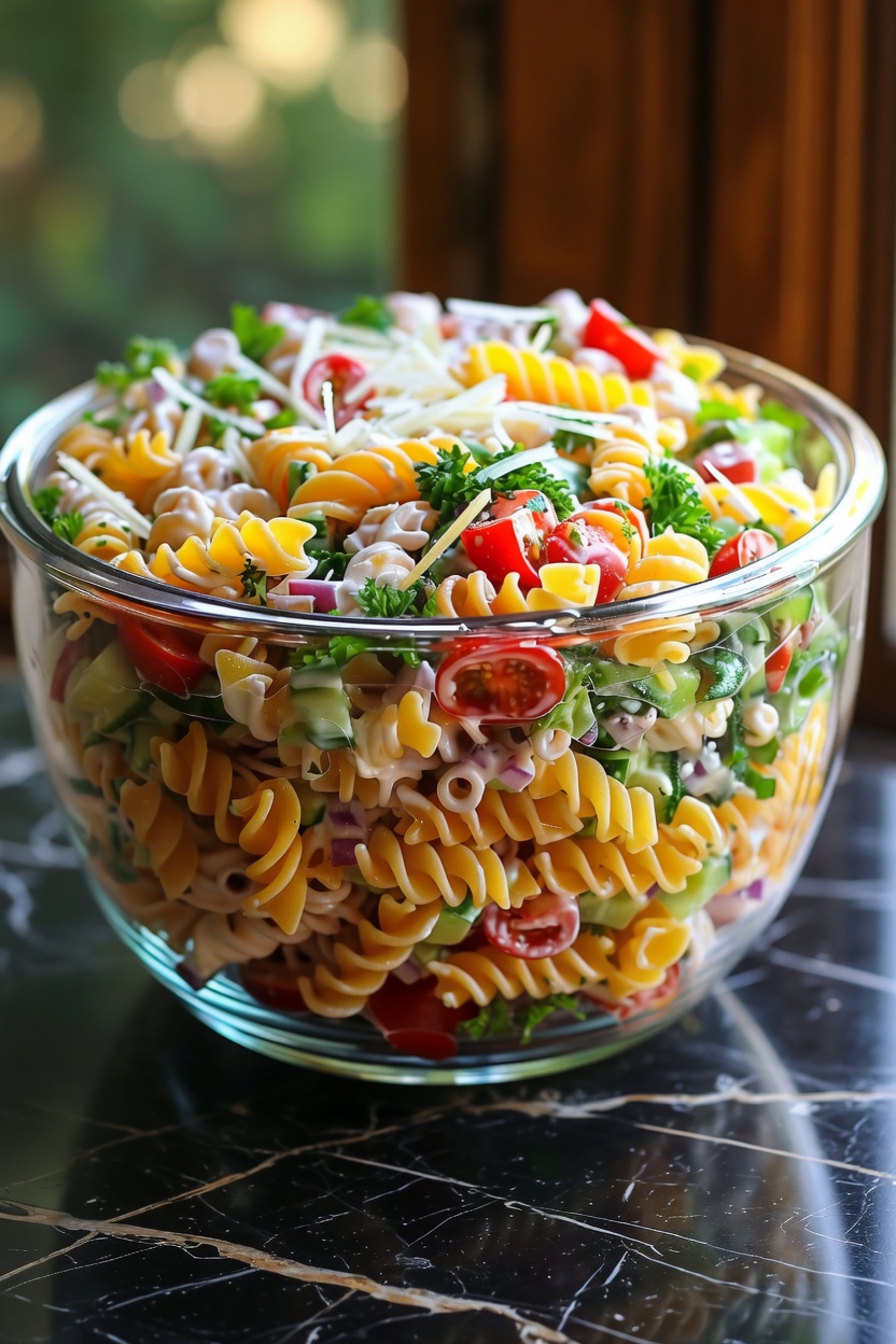 LAYERED PASTA SALAD
