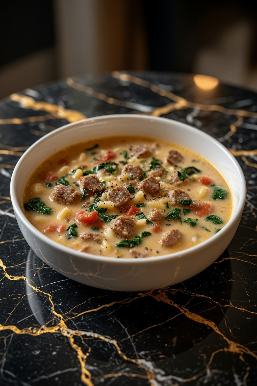 Creamy Parmesan Italian Sausage Soup