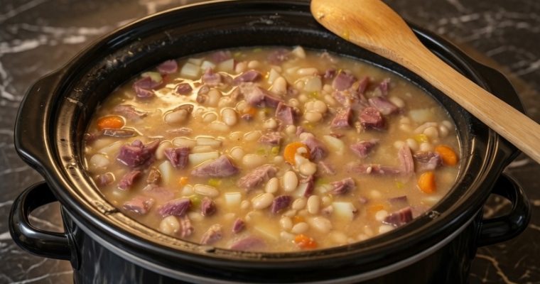 CROCKPOT NAVY BEAN AND HAM SOUP