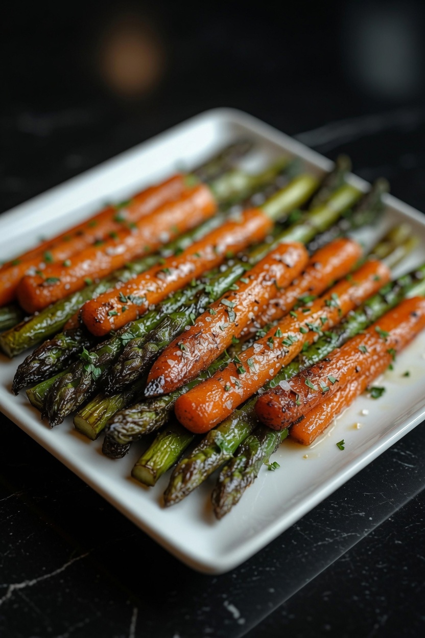 ROASTED ASPARAGUS AND CARROTS
