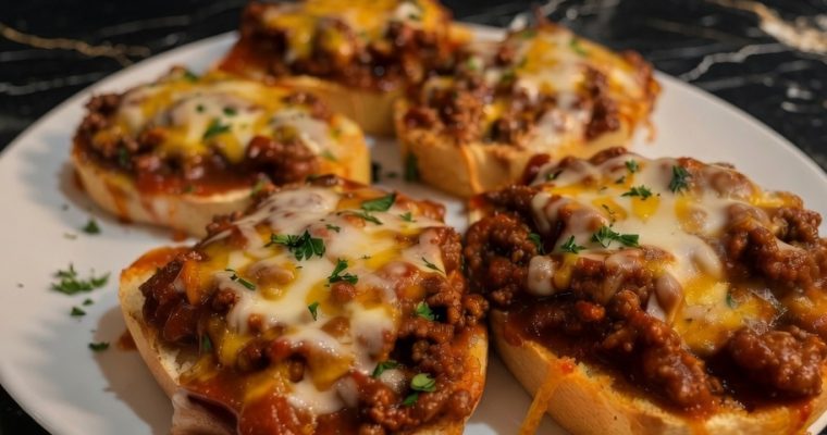 OPEN FACE GARLIC TOAST SLOPPY JOES