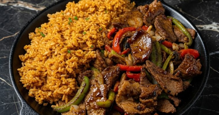 STEAK FAJITAS WITH RICE