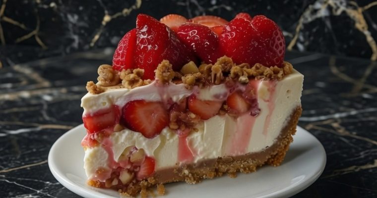 STRAWBERRY CRUNCH CHEESECAKE