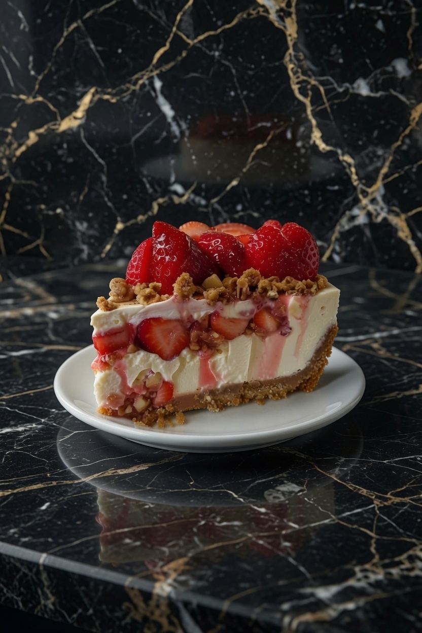STRAWBERRY CRUNCH CHEESECAKE