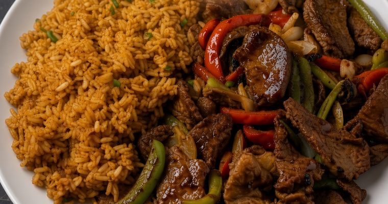 STEAK FAJITAS WITH RICE