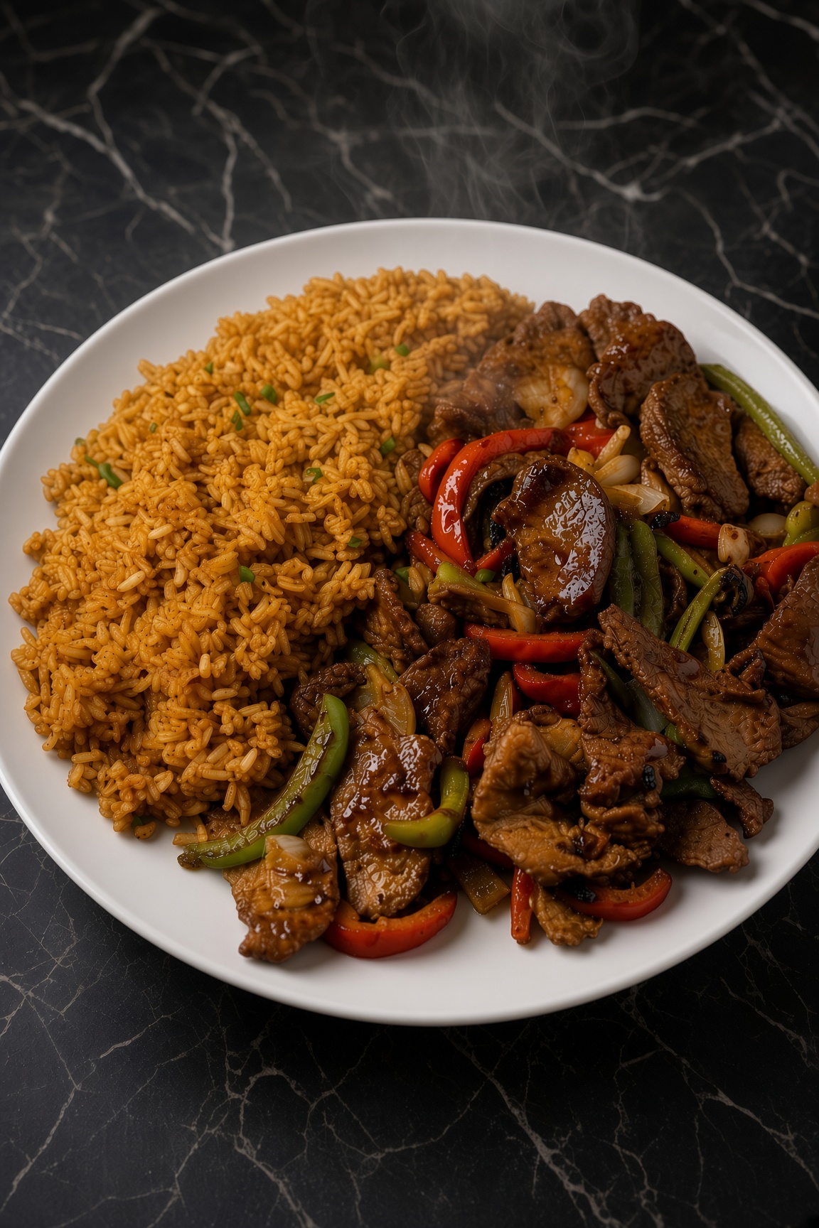 STEAK FAJITAS WITH RICE
