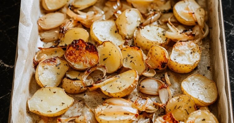 OVEN FRIED POTATOES AND ONIONS
