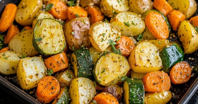 Garlic Herb Roasted Potatoes, Carrots, & Zucchini