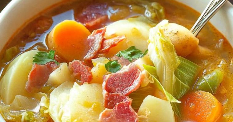 Irish Bacon, Cabbage, and Potato Soup