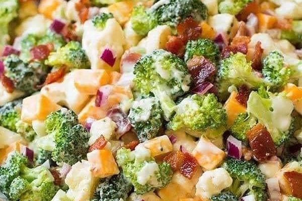 Deliciously Sweet Broccoli Cauliflower Salad