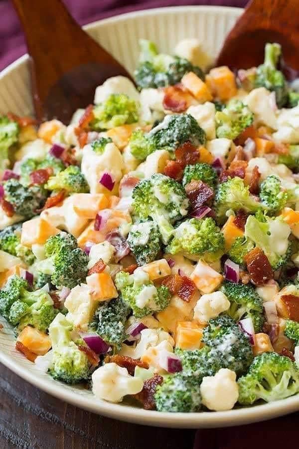 Deliciously Sweet Broccoli Cauliflower Salad