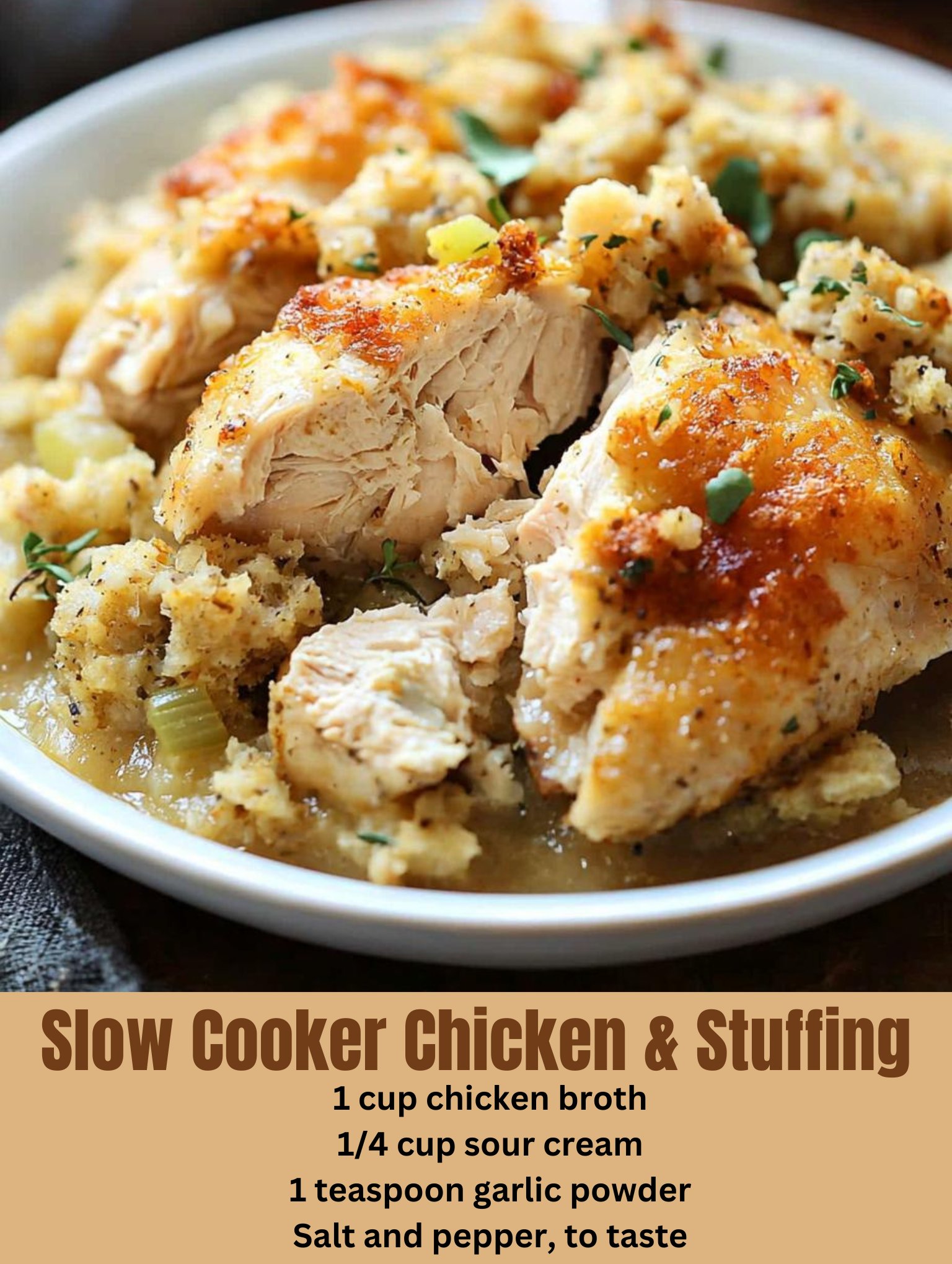 Slow Cooker Chicken & Stuffing