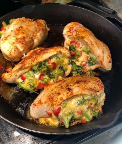 Broccoli Cheddar Stuffed Chicken Breasts