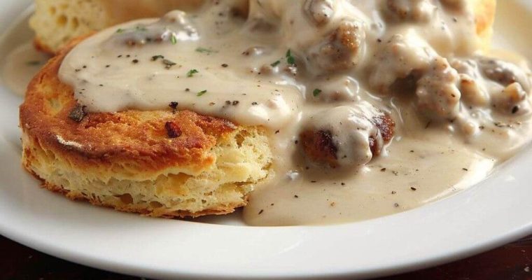 BUTTERMILK BISCUITS AND  SAUSAGE GRAVY