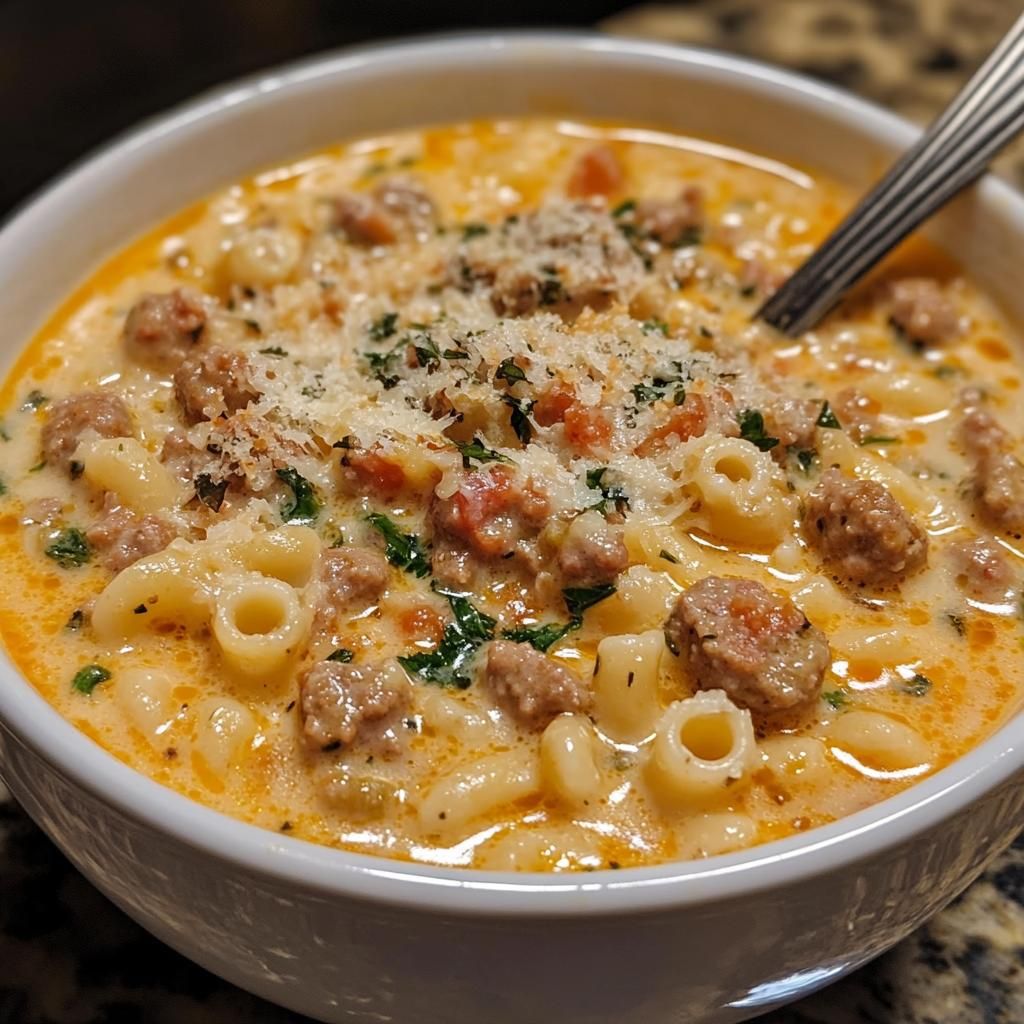Parmesan Italian Sausage Ditalini Soup