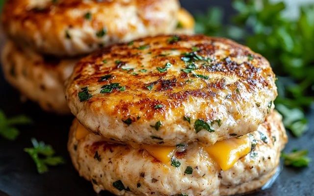 Cheddar Ranch Chicken Burgers