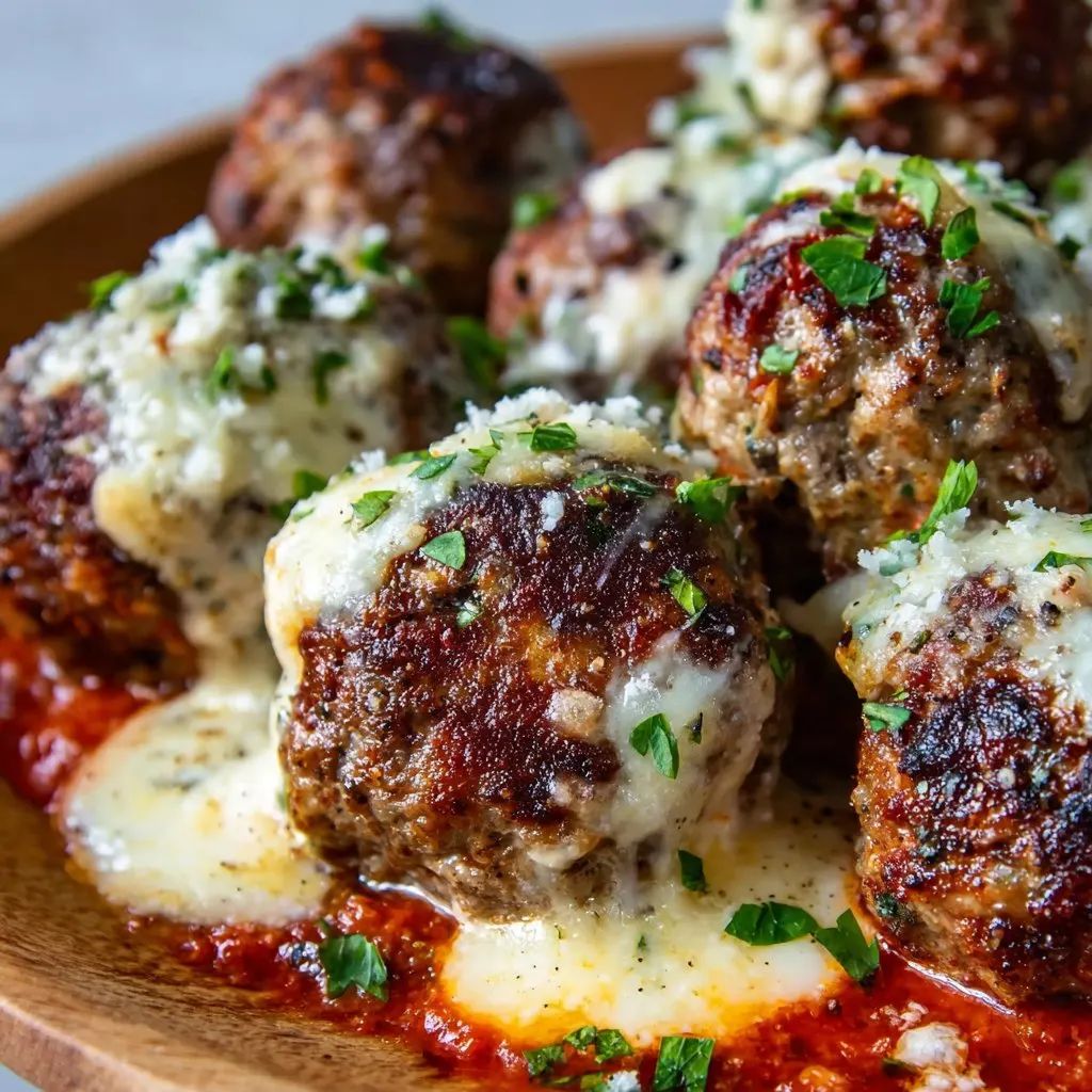 Mozzarella Cheese Stuffed Meatballs