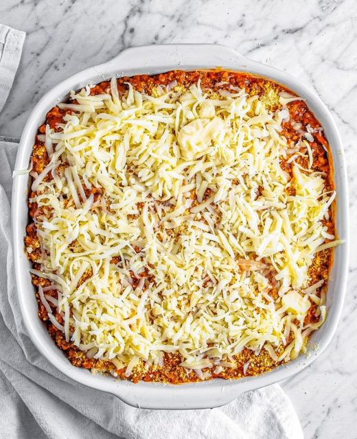 Cheesy Spaghetti Casserole with Cream Cheese