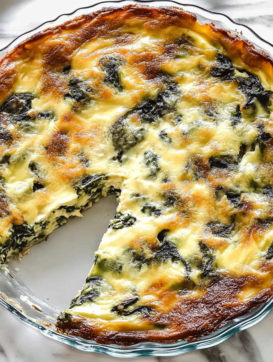 CRUSTLESS SPINACH QUICHE