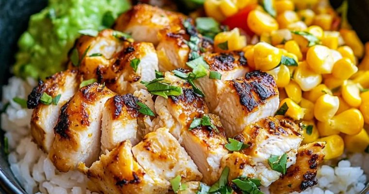 Street Corn Chicken Rice Bowl
