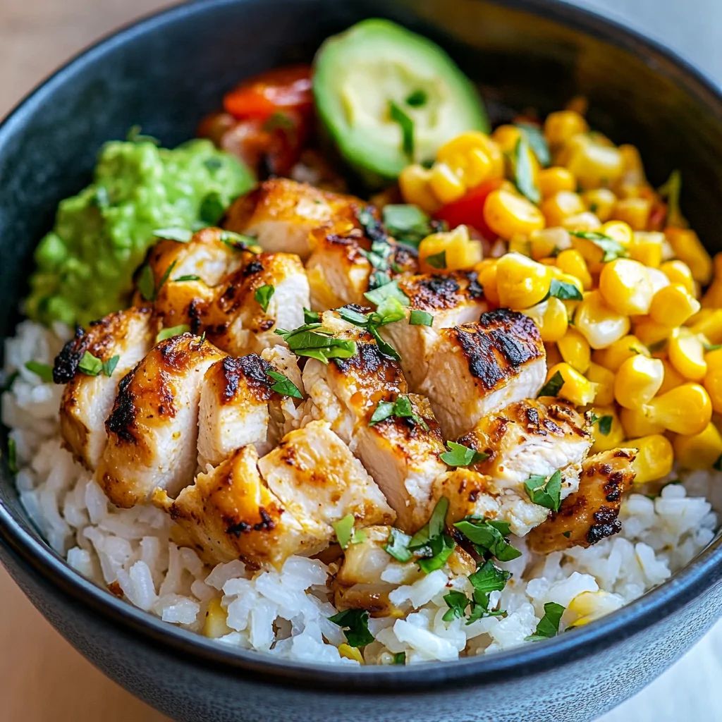 Street Corn Chicken Rice Bowl