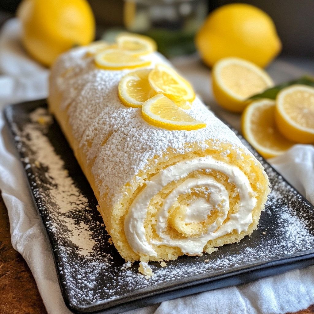 Velvet Lemon Cream Roll Cake