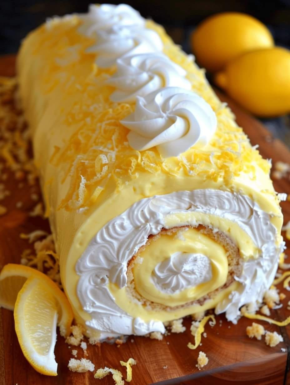 Velvet Lemon Cream Roll Cake