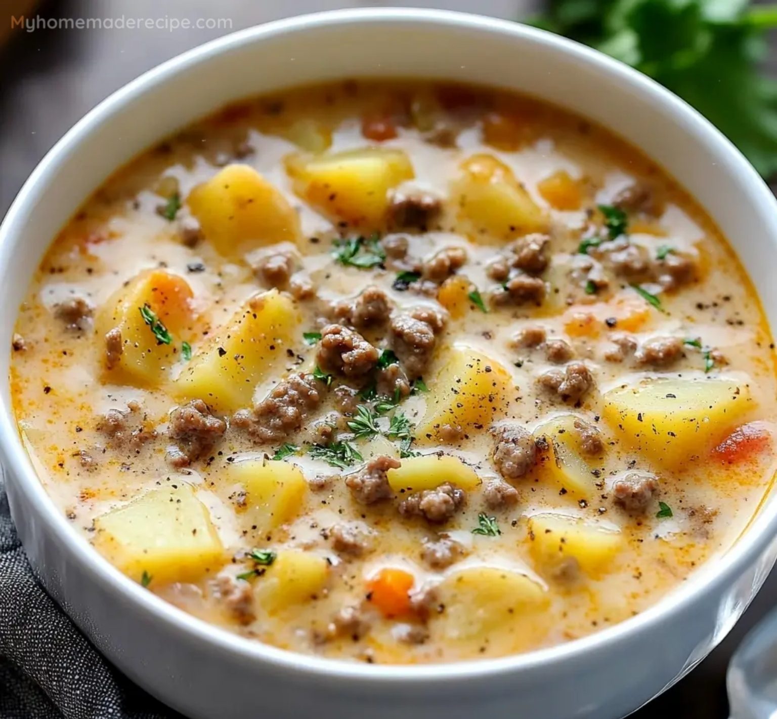 Cheesy Hamburger Potato Soup
