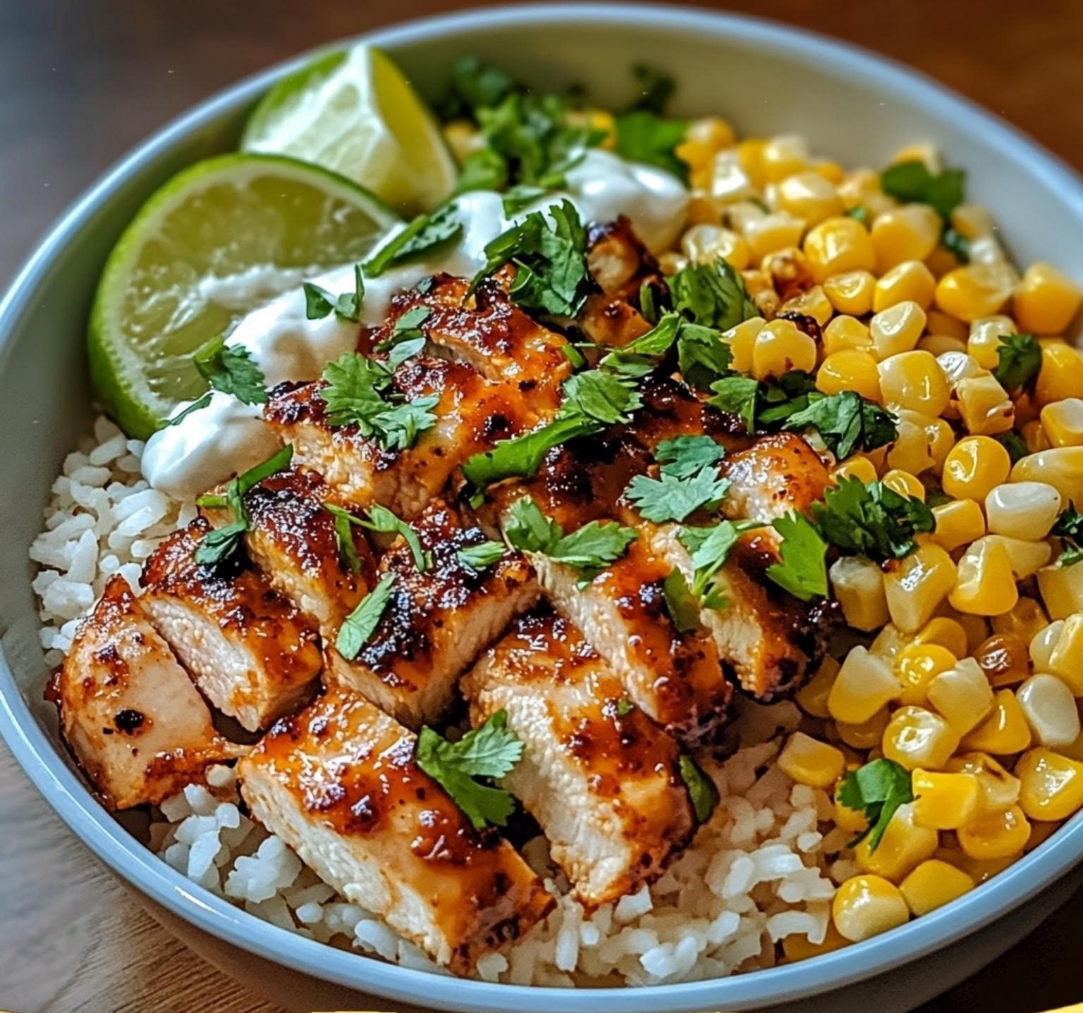 Street Corn Chicken Rice Bowl