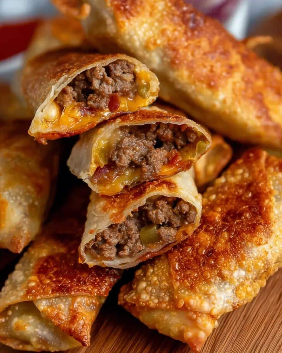 Cheeseburger Egg Rolls