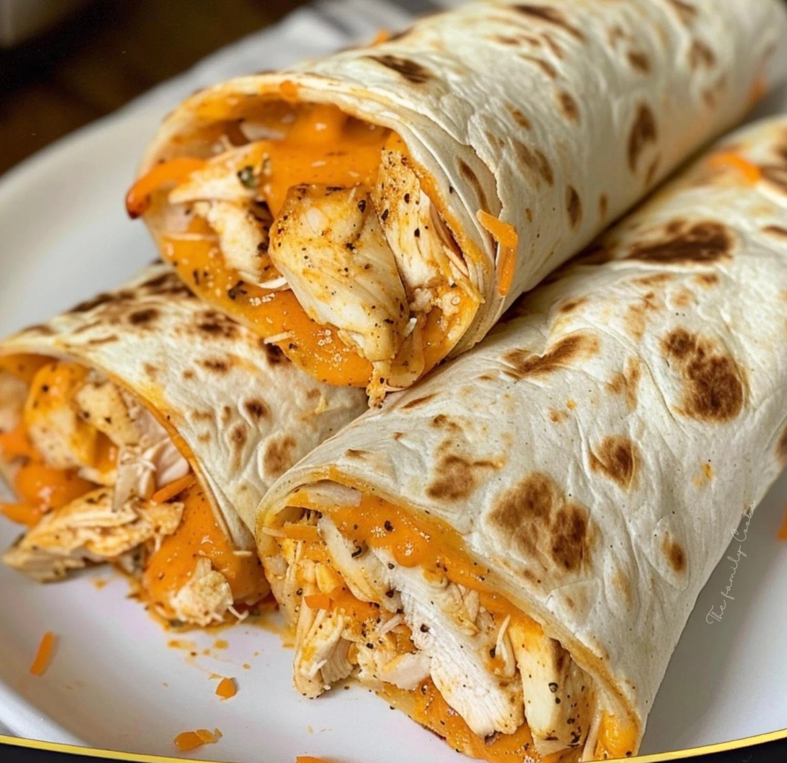 Air Fryer Hot Chicken and Cheese Wraps