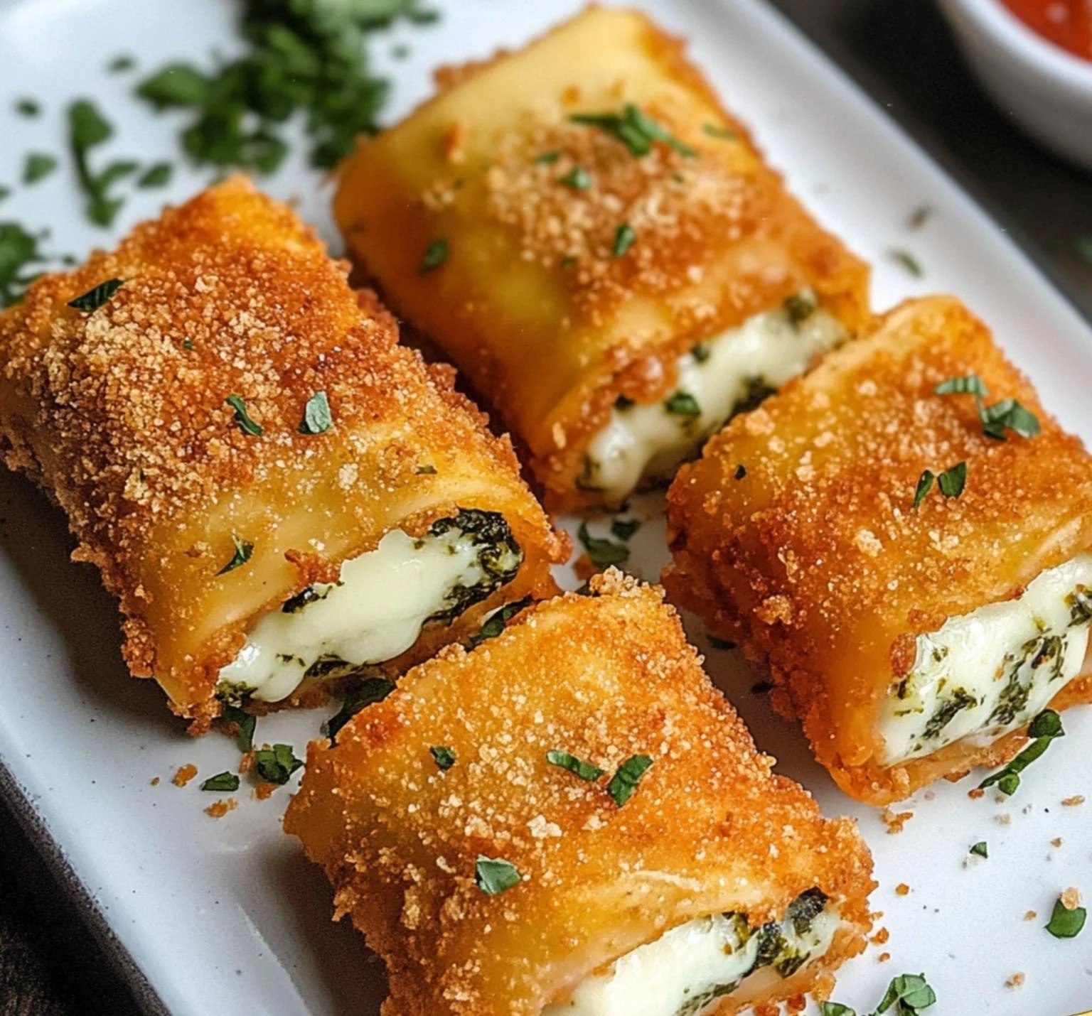 Crispy Fried Lasagna Rolls