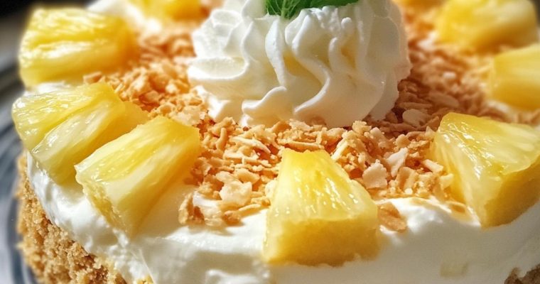 No-Bake Pineapple Heaven Cheesecake