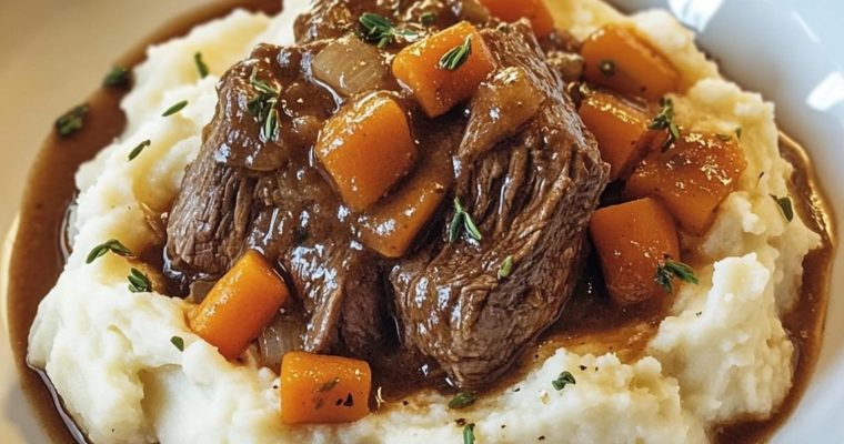 Pot Roast Over Mashed Potatoes