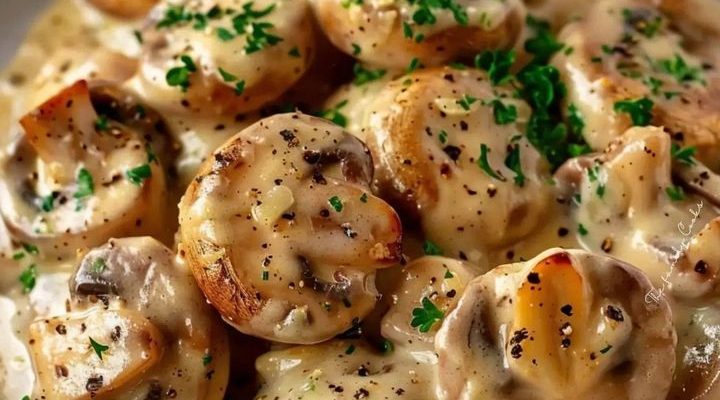 Creamy Garlic Parmesan Mushrooms