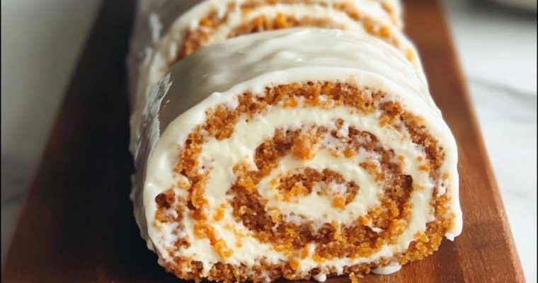 Carrot Cake Roll with Cream Cheese Filling