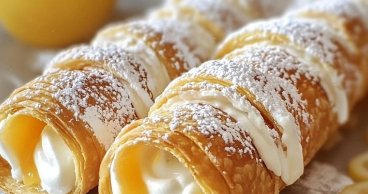 Zesty Lemon Meringue Pie Cannolis